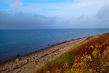 Traumhafter Ausblick, sehr nette Strömungskante, leichter Wind und Strömung von links und dazu reichlich Steine und Blasentang im Wasser. Ideales Revier für silberne Räuber. Also runter da und ein paar Fische fangen.